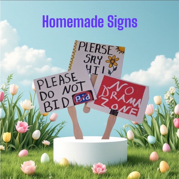 Other - Homemade 5X7 signs designed for you, in wording, design and colors ❤️💚🩵🧡💛🩷